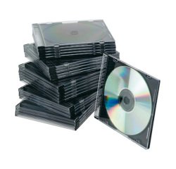 Caja de cd q-connect slim -con interior negro -pack de 25 unidades
