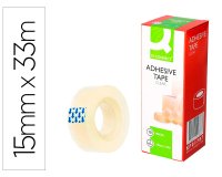 Cinta adhesiva q-connect transparente 33 m x 15 mm
