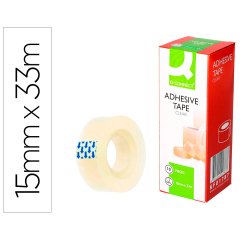 Cinta adhesiva q-connect transparente 33 mt x 15 mm