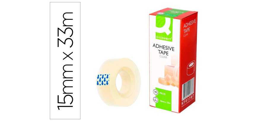 Cinta adhesiva q-connect transparente 33 m x 15 mm