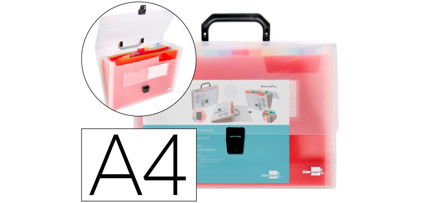 Carpeta liderpapel clasificador fuelle 45134 polipropileno a4 transparente spectrafile 13 departamentos