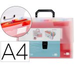 Carpeta liderpapel clasificador fuelle 45144 polipropileno a4 transparente con asa spectrafile 26 dpto