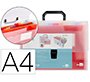 Carpeta liderpapel clasificador fuelle 45144 polipropileno a4 transparente con asa spectrafile 26 dpto