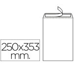 Sobre liderpapel bolsa n.10 blanco folio prolongado 250x353mm tira de silicona caja de 250 unidades