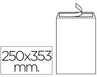 Sobre liderpapel bolsa n.10 blanco folio prolongado 250x353mm tira de silicona caja de 250 unidades