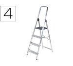 Escalera q-connect de aluminio 4 peldaños 860x462x1470 mm peso maximo 150 kg en-131