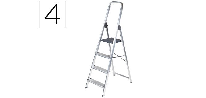 Escalera q-connect de aluminio 4 peldaños 860x462x1470 mm peso maximo 150 kg en-131