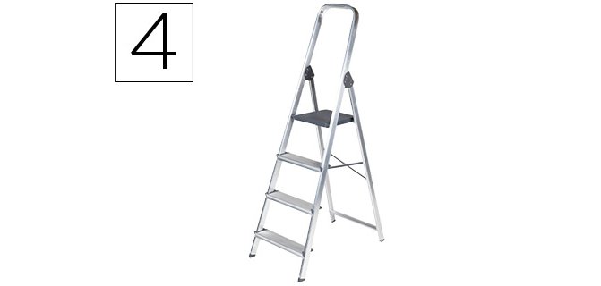 Escalera q-connect de aluminio 4 peldaños 860x462x1470 mm peso maximo 150 kg en-131