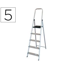 Escalera q-connect de aluminio 5 peldaños 1062x483x1675 mm peso maximo 150 kg en-131