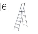 Escalera q-connect de aluminio 6 peldaños 1203x510x1895 mm peso maximo 150 kg en-131