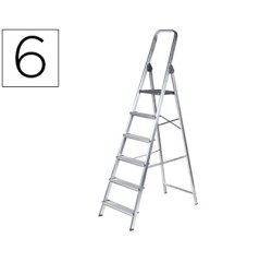 Escalera q-connect de aluminio 6peldaños 1203x510x1895 mm peso maximo 150 kg en-131