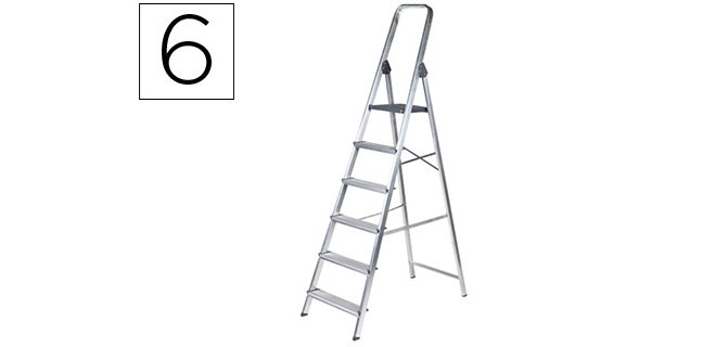 Escalera q-connect de aluminio 6 peldaños 1203x510x1895 mm peso maximo 150 kg en-131