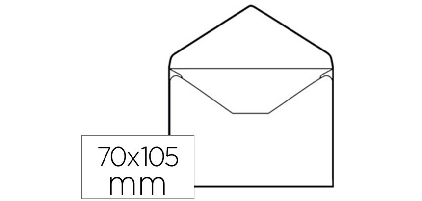 Sobre liderpapel n.0 blanco tarjeta de visita 70x105mm engomado caja de 100 unidades