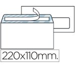 Sobre liderpapel n.3 blanco din americano ventana derecha 110x220mm tira de silicona system open caja de 500 unidad