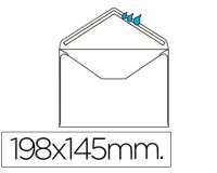 Sobre liderpapel n.10 blanco oficio prolongado 145x200mm engomado solapa de pico caja de 500 unidades