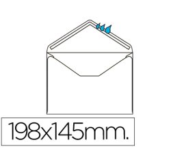 Sobre liderpapel n.10 blanco oficio prolongado 145x200mm engomado solapa de pico caja de 500 unidades