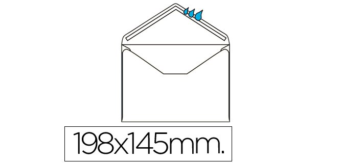 Sobre liderpapel n.10 blanco oficio prolongado 145x200mm engomado solapa de pico caja de 500 unidades