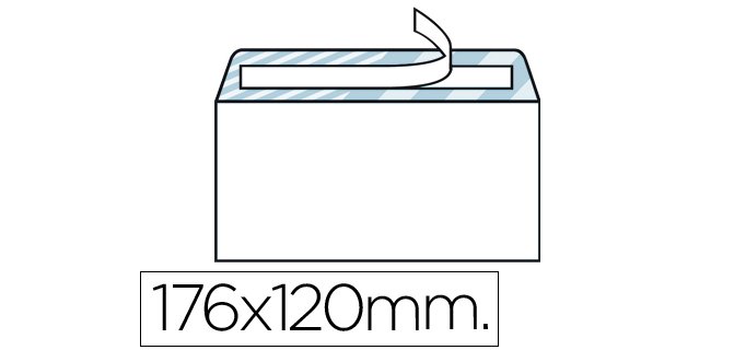 Sobre liderpapel n.9 blanco comercial normalizado 120x176mm tira de silicona caja de 500 unidades