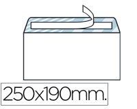 Sobre liderpapel n.13 blanco cuarto prolongado 190x250mm tira de silicona caja de 250 unidades