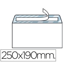 Sobre liderpapel n.13 blanco cuarto prolongado 190x250mm tira de silicona caja de 250 unidades