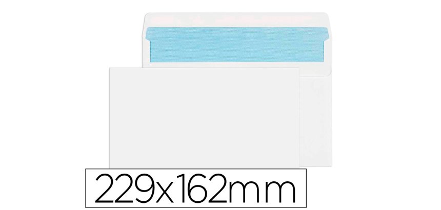 Sobre liderpapel n.11 blanco din c5 162x229 tira de silicona caja de 500 unidades