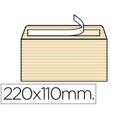 Sobre liderpapel verjurado ahuesado 120 gr tira silicona 110x220mm caja de 250 unidades