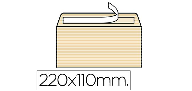 Sobre liderpapel verjurado ahuesado 120 gr tira silicona 110x220mm caja de 250 unidades