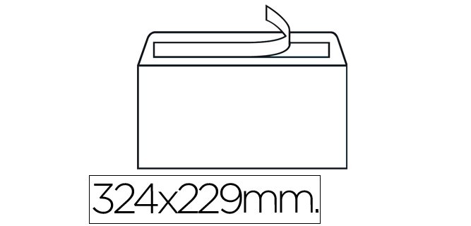 Sobre liderpapel n.14 blanco din c4 229x324 mm tira de silicona caja de 250 unidades