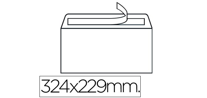 Sobre liderpapel n.14 blanco din c4 229x324 mm tira de silicona caja de 250 unidades