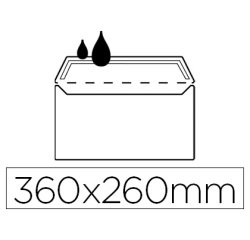Sobre liderpapel n.16 blanco folio especial 260x360mm silicona caja de 250 unidades solapa recta