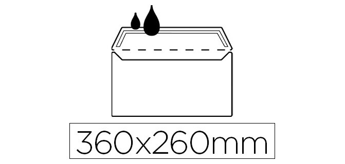 Sobre liderpapel n.16 blanco folio especial 260x360mm silicona caja de 250 unidades solapa recta