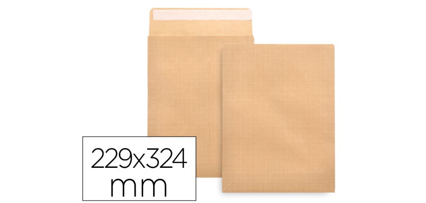 Sobre liderpapel bolsa n.7 kraft din c4 229x324 mm tira de silicona caja de 250 unidades