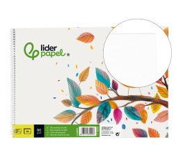 Bloc dibujo liderpapel escolar espiral 230x325mm 20 hojas 90 gr/m2 sin recuadro