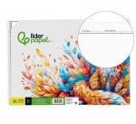 Bloc dibujo liderpapel escolar espiral 230x325mm 20 hojas 90 gr/m2 con recuadro