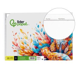 Bloc dibujo liderpapel escolar espiral 230x325mm 20 hojas 90 gr/m2 con recuadro