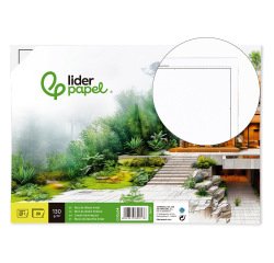Bloc dibujo liderpapel lineal encolado 230x325mm 20 hojas 130 gr/m2 con recuadro