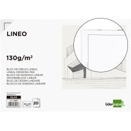 Bloc dibujo liderpapel lineal encolado 230x325mm 20 hojas 130 gr/m2 con recuadro