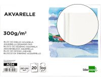 Bloc dibujo liderpapel acuarela encolado 210x297mm 20 hojas 300g/m2 sin recuadro