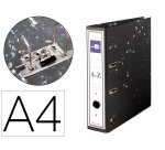 Archivador de palanca liderpapel carton forrado din a4 jaspeado negro sin caja-con rado mecanismo 75mm