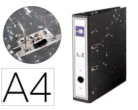 Archivador de palanca liderpapel carton forrado din a4 jaspeado negro sin caja-con rado mecanismo 75mm