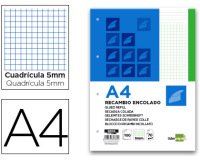 Bloc encolado liderpapel cuadro 5mm verde a4 natural 100 hojas 70 g/m2