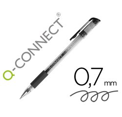 Boligrafo q-connect tinta gel negro 0,7 mm sujecion de caucho