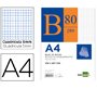 Bloc notas liderpapel cuadro 5mm a4 80 hojas 60g/m2 encolado 4 taladros doble margen