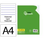 Bloc notas liderpapel horizontal a4 80 hojas 60g/m2 encolado 4 taladros doble margen azul