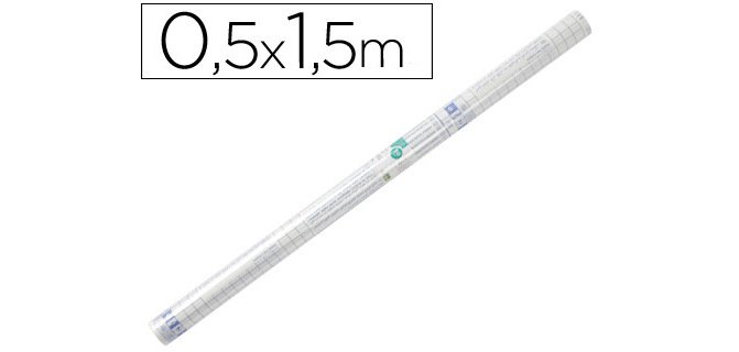 Rollo plastico adhesivo liderpapel 0,50x1,50 mt 80 micras forralibros removible