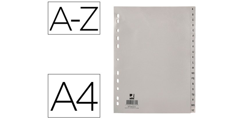 Separador alfabetico q-connect plastico a-z din a4 multitaladro