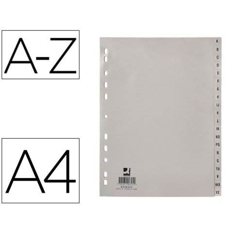 Separador alfabetico q-connect plastico a-z din a4 multitaladro