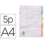 Separador q-connect cartulina juego de 5 separadores din a4 multitaladro