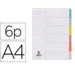 Separador q-connect cartulina juego de 6 separadores din a4 multitaladro