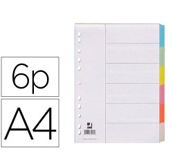 Separador q-connect cartulina juego de 6 separadores din a4 multitaladro